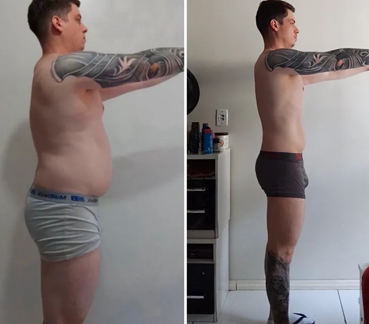 Antes e depois de aluno do protocolo